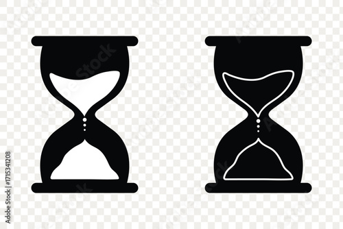 Hourglass end icon outlined icon vector collection. eps 10