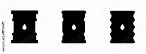 Vector template. Oil barrel icon. Oil barrel icon set. Oil barrel. Vector icon collection. Vector illustration design. Stock vector.