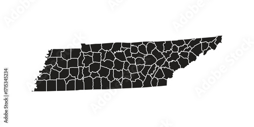Tennessee black vector map silhouette design