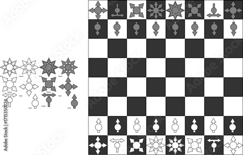 chess board with chess pieces