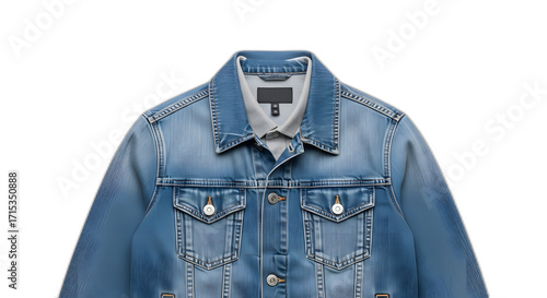 Stylish Light Blue Denim Jacket on Black Backdrop Fashion