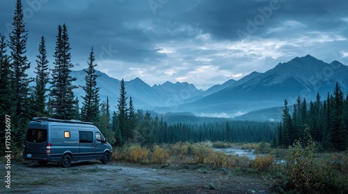 Van Life Adventure: Mountain Camping Landscape & Travel
