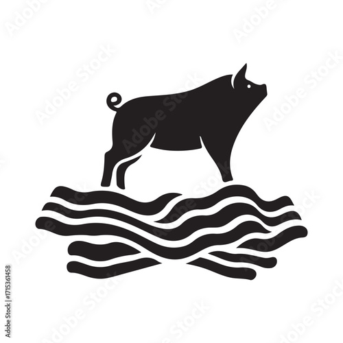 Bacon vector illustration on a white background.Simple design,perfect for various uses.
