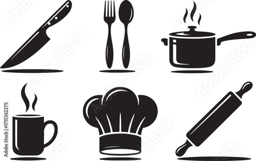 Culinary icons for cooking, baking, and dining needs