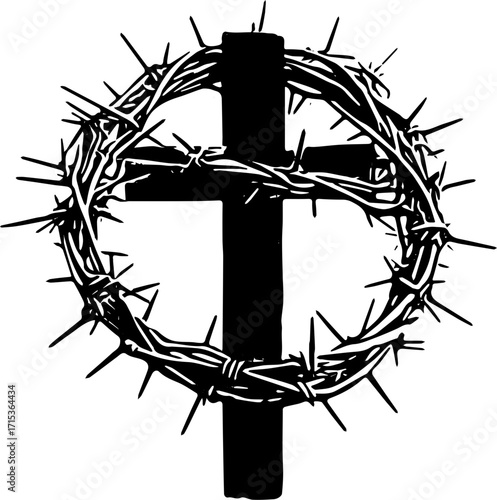 Cross with a crown of thorns