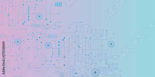 Vector circuit for communication technology background concept. 
