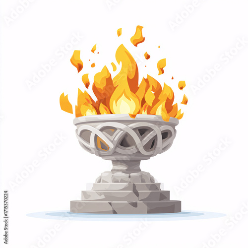 Wallpaper Mural A cartoon Olympic cauldron lit with flames, symbolizing the iconic opening ceremony of the Olympic Games. Torontodigital.ca