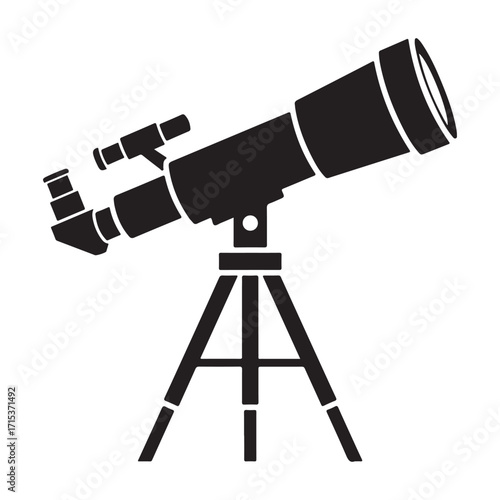 Telescope Silhouette Vector Illustration Design