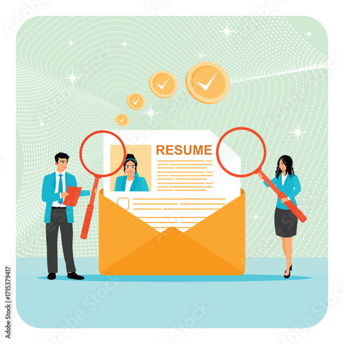 Review candidate resume concept. Recruiters Reviewing Resume for Job Application and Hiring Process.