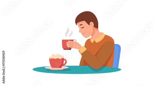 person enjoying a warm cup