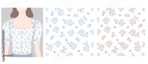 Seamless pattern of minimal rose isolated on transparent background for textile, wallpaper, print paper and so on.