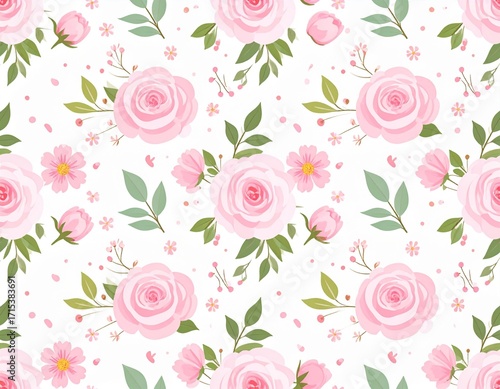 pink roses seamless pattern