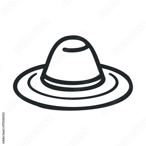 Festive traditional sombrero for celebrations. Vector hand drawn illustration

