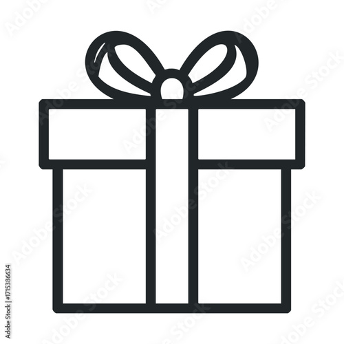 Gift box with ribbon for special occasions and celebrations. Vector hand drawn illustration

