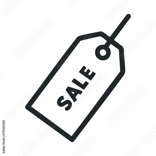 Sale tag for discounts on products in retail stores. Vector hand drawn illustration



