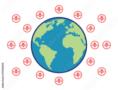 Global community connecting people around the world planet earth collaboration international