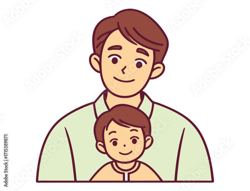 Father and son embracing happy family illustration showing love and affection