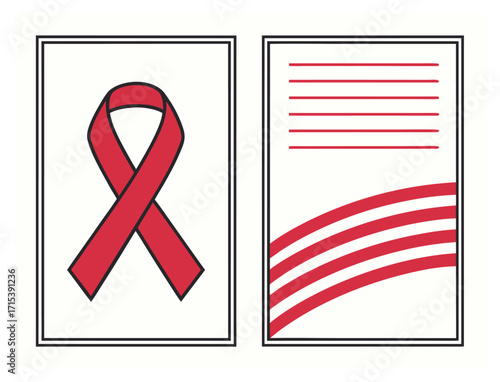 Aids awareness symbols on flyers for a good cause campaign
