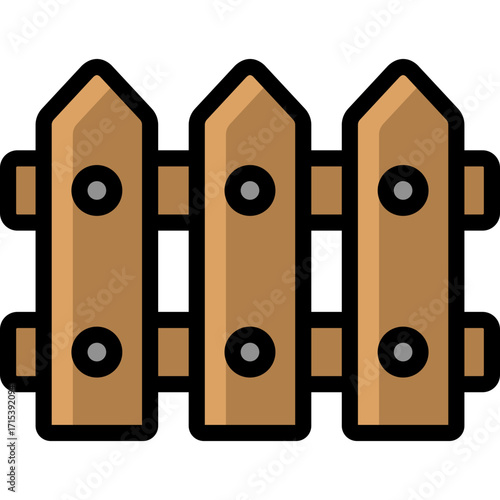 fence icon illustration design with filled outline