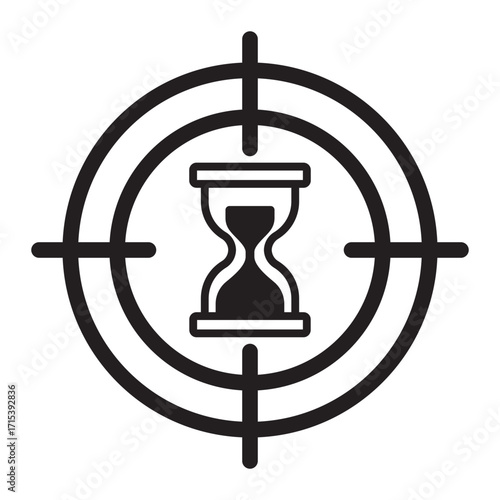 Hourglass target icon for screen time limit and focus
