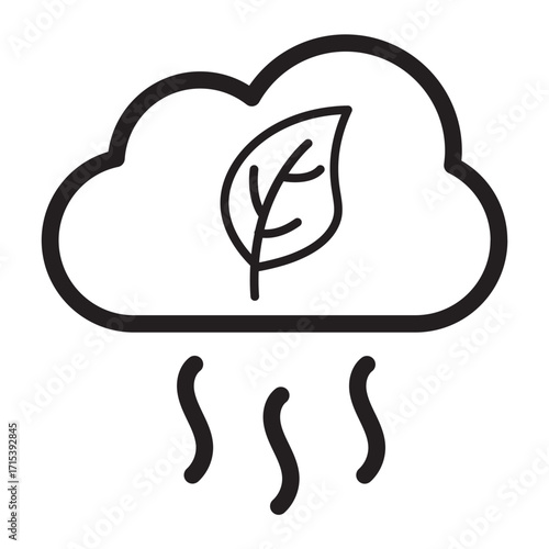 Cloud with leaf icon representing eco mindful digital balance