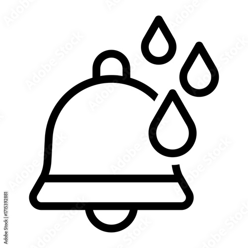 Bell with drops icon for calm mindful notifications