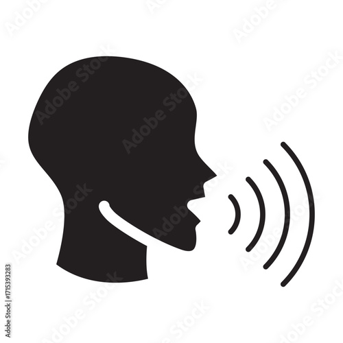 Voice control glyph icon symbolizing healthy tech interaction