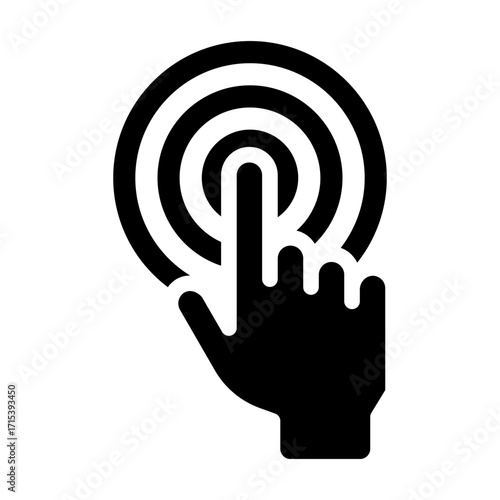 Finger glyph icon for privacy and mindful security