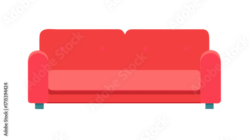 Red sofa couch furniture interior design living room home decor comfortable seating modern style