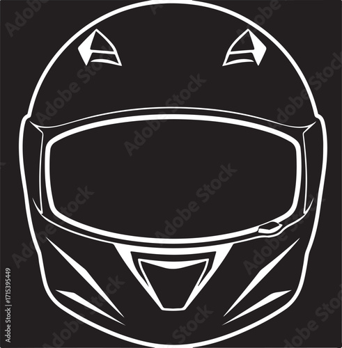 Motorcycle helmet full face graphic silhouette