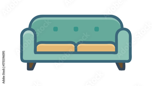Illustration of a comfortable sofa couch for living room furniture design and home interior decor ideas