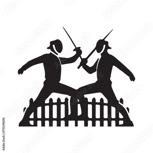 Fencing vector illustration on a white background.Simple design,perfect for various uses.