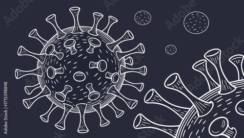 Coronavirus covid virus pandemic medical health disease infection danger viral outbreak sketch