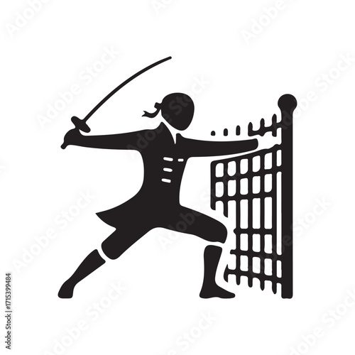 Fencing vector illustration on a white background.Simple design,perfect for various uses.