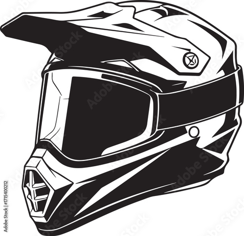 Dirt bike helmet graphic for action sports silhouette