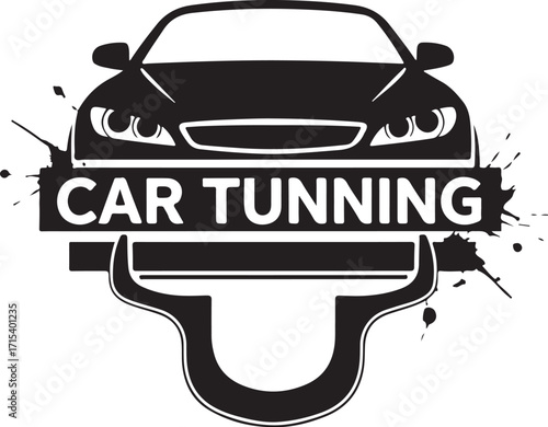 Car tuning automotive logo design silhouette
