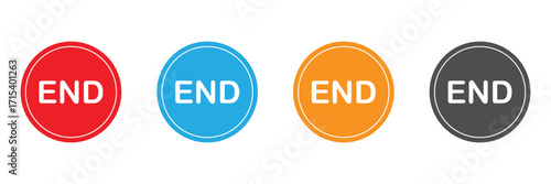 The end button icon. and icon on white background. vector illustration. Eps 10. 