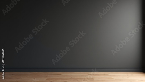 Empty Room With Dark Gray Wall