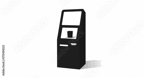 Black SelfService Kiosk with Two Screens and Card Reader.