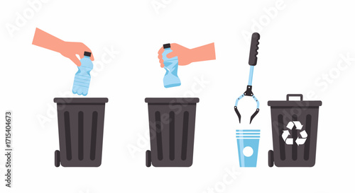 Vector Illustration of Recycling Trash and Waste.