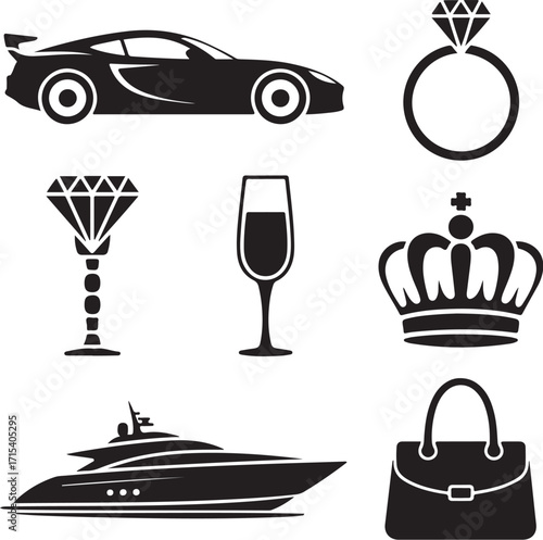 Luxury lifestyle symbols glamour wealth success dreams