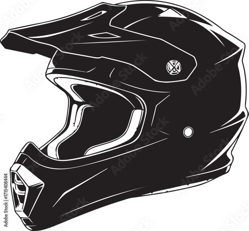 Black motocross helmet safety gear silhouette
