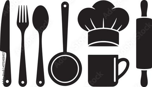 Professional chef tools and cup for culinary creation
