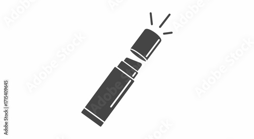 Open Lipstick Tube Icon with Exploding Lid.