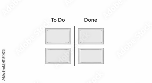 Minimalist task management board with empty To Do and Done columns for organizing workflow and tracking project progress.