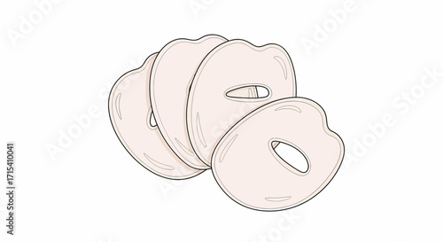Stacked Facial Sheet Masks with Eye Holes.