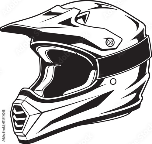 Motocross helmet for extreme sports silhouette