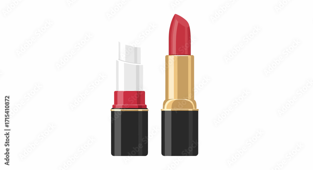 Obraz premium Two lipsticks one vibrant red and one clear in stylish black and goldred casings.