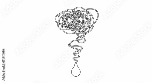 Tangled Lines Representing Mental Confusion.