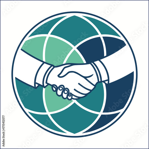 Illustration of shaking hands agreement